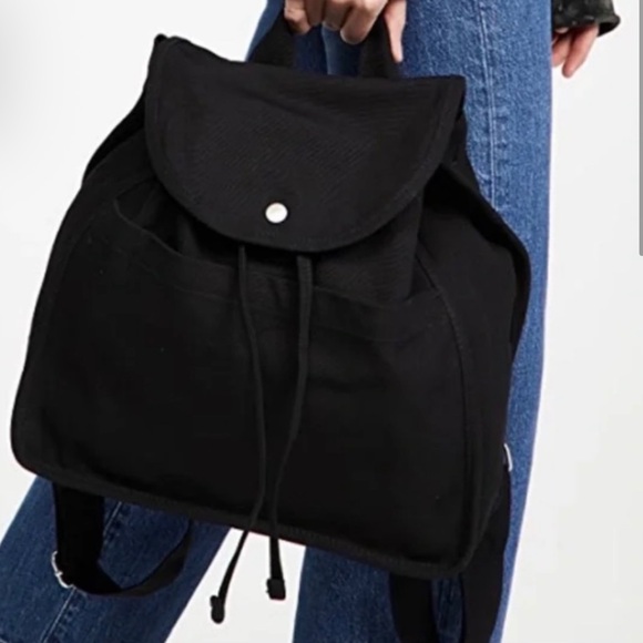 NWOT BAGGU BLACK Drawstring Backpack - Picture 2 of 7